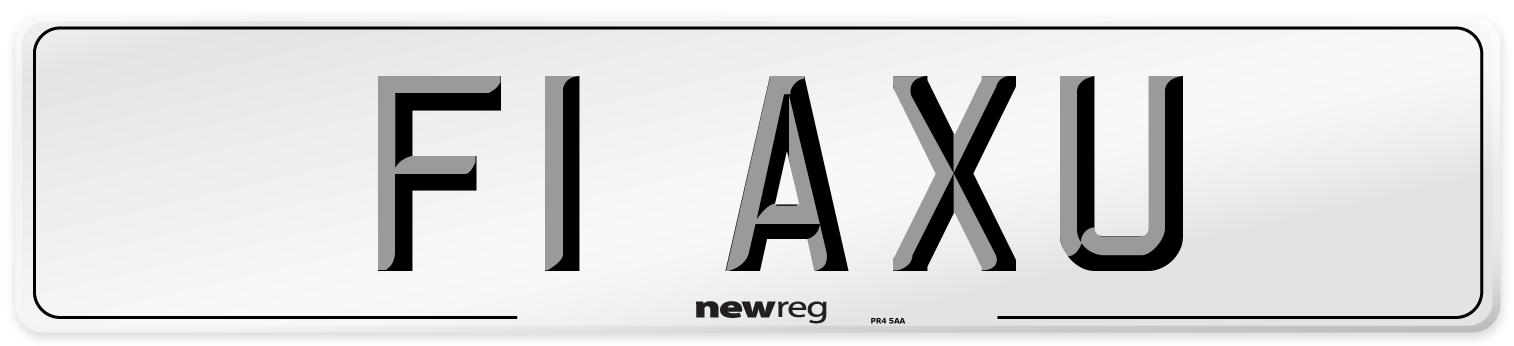 F1 AXU Number Plate from New Reg
